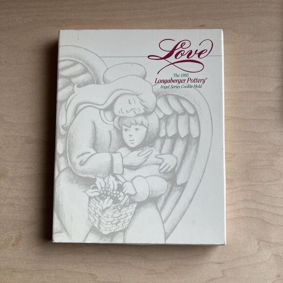 Longaberger Pottery Angel Cookie Mold 1993 1995 Series Peace with boxes - Picture 3 of 15